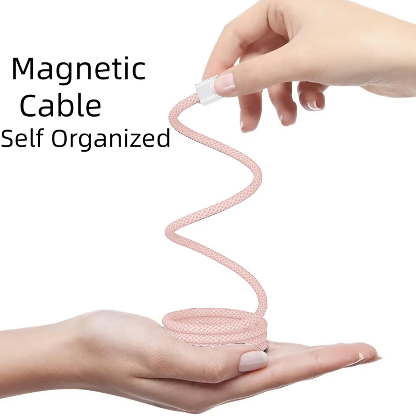 iN USB-C to USB-C Charger Cable 3.3ft – Magnetic, 60W Fast-Charging, Nylon Braided for iPhone 16 15 Pro Max Plus iPad Pro/Air MacBook Samsung S24 S23 S22 S21 Pixel 7 6 Switch PS5 - DSL