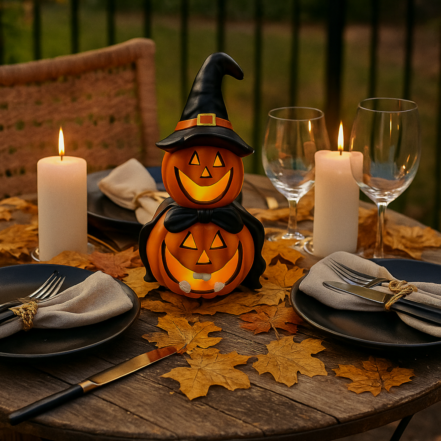 LED Colour Changing Ceramic Halloween Witch Pumpkin – Real Ceramic Halloween Decoration with Batteries Included – Indoor & Outdoor Use – 24x14cm Party Ornament - DSL