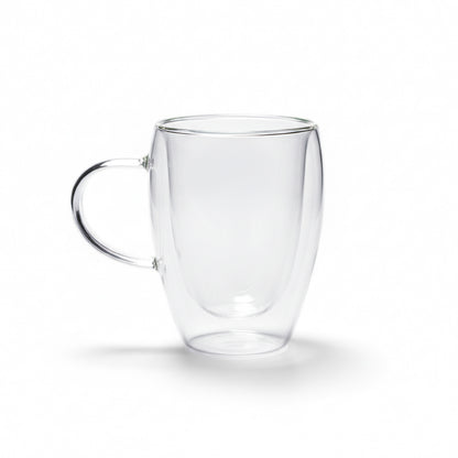 iN Insulated Glass Mug 350ml – Double Wall Borosilicate Glass Coffee Cup for Hot & Cold Drinks - DSL