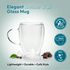 iN Insulated Glass Mug 350ml – Double Wall Borosilicate Glass Coffee Cup for Hot & Cold Drinks - DSL