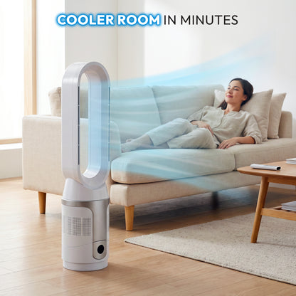 iN Bladeless Fan Cooler & Heater 3-in-1 with HEPA Air Purifier – 8 Speed with Remote Control | Hot & Cool Tower Fan | Allergen-Free Air