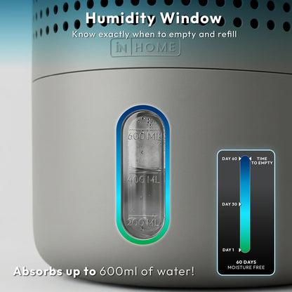 iN Dehumidifier with 2×300g Refillable Absorb Bags | UK Safety Compliant | Zero Energy Consumption Moisture Absorber - DSL