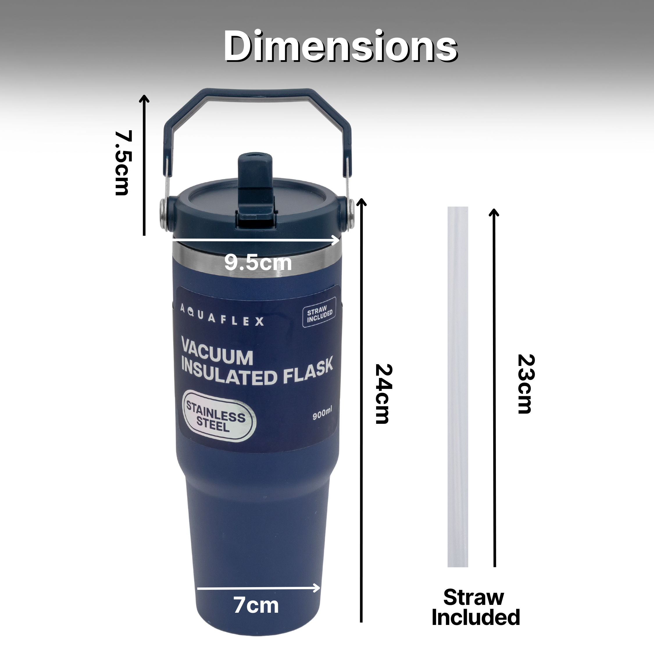 Stainless Steel Water Bottle - Double Wall Vacuum Insulated Tumbler with Straw & Air-Tight Seal, BPA-Free Travel Mug, Spill-Resistant, 7 Hour Insulation for Hot or Cold Drinks, Quencher - DSL