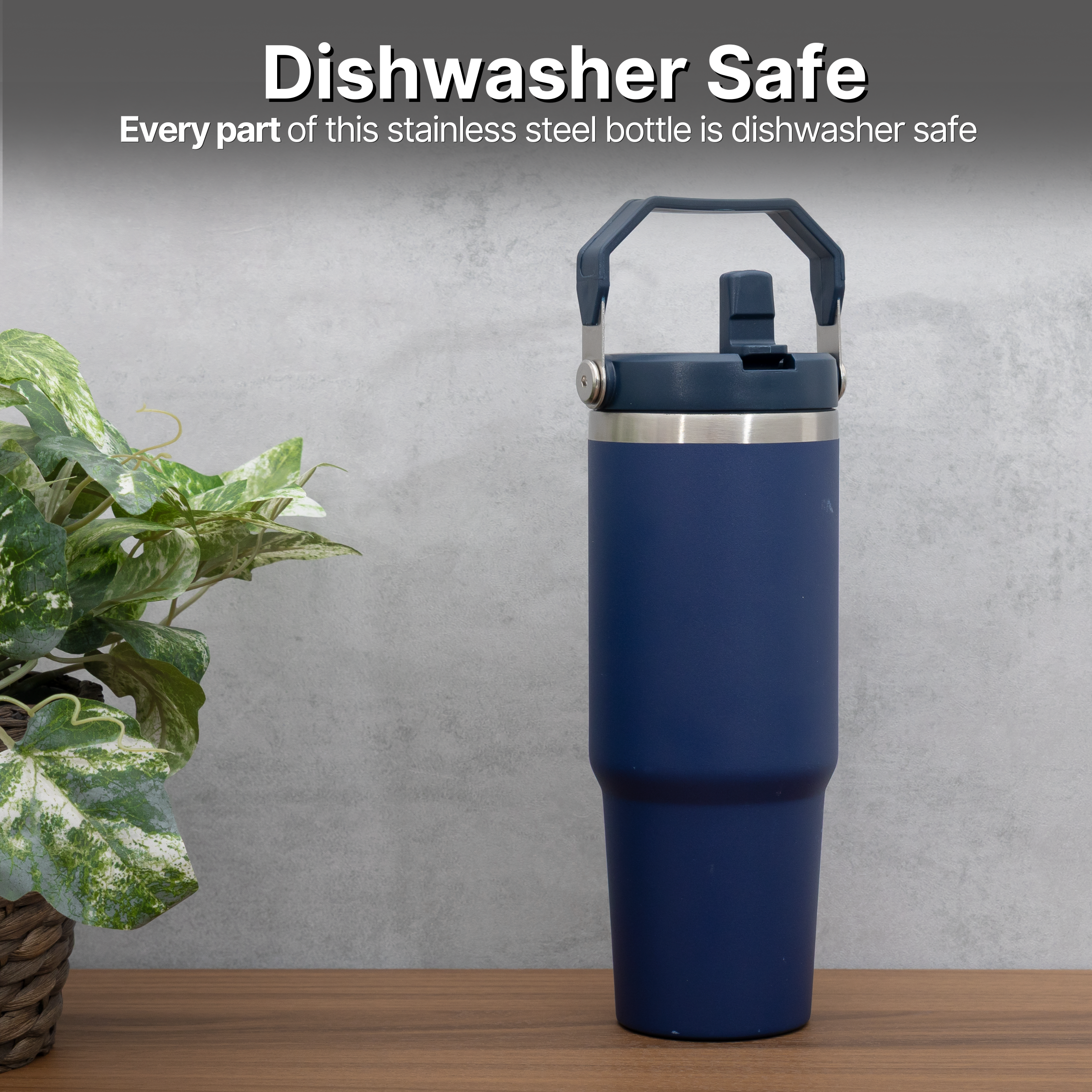 Stainless Steel Water Bottle - Double Wall Vacuum Insulated Tumbler with Straw & Air-Tight Seal, BPA-Free Travel Mug, Spill-Resistant, 7 Hour Insulation for Hot or Cold Drinks, Quencher - DSL