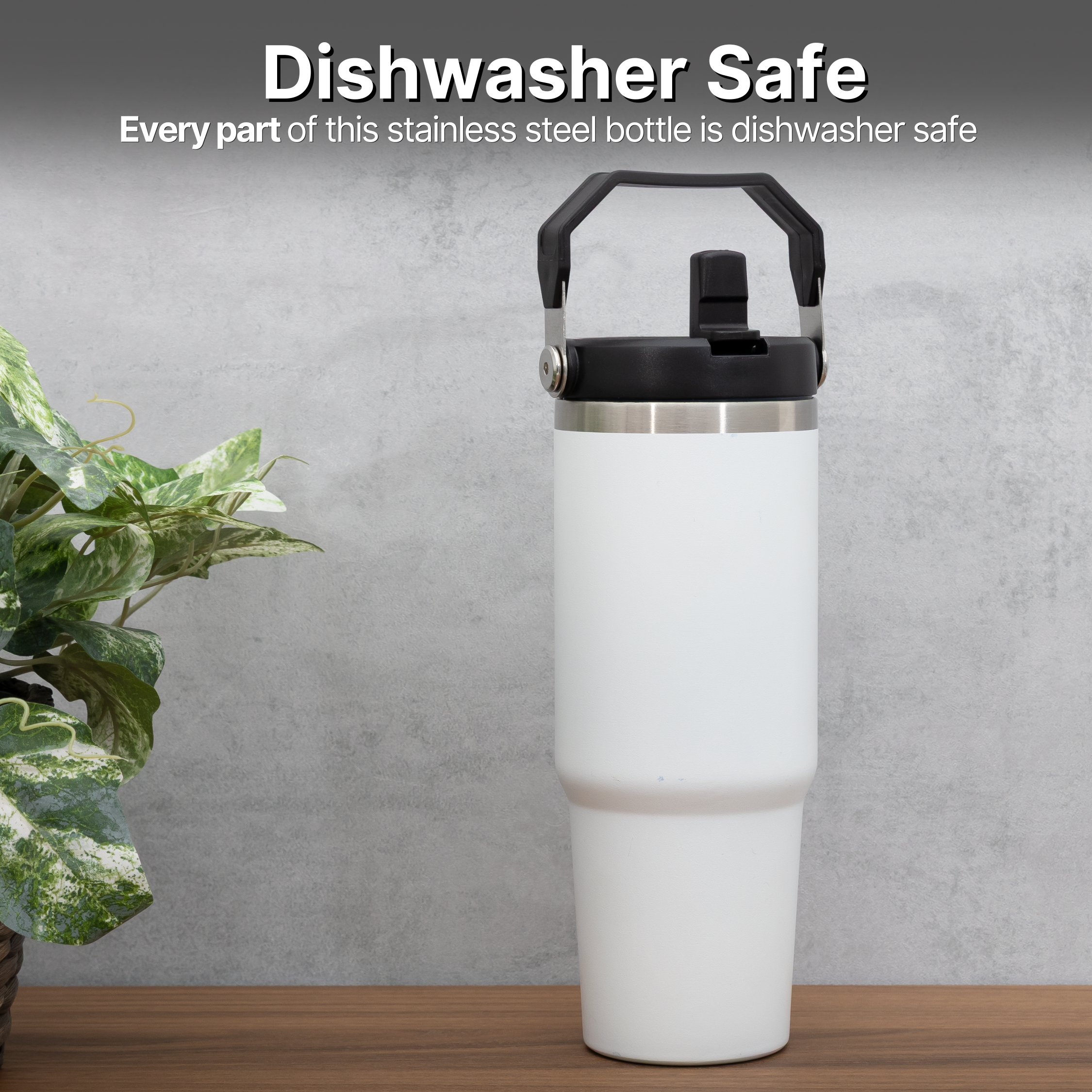 Stainless Steel Water Bottle - Double Wall Vacuum Insulated Tumbler with Straw & Air-Tight Seal, BPA-Free Travel Mug, Spill-Resistant, 7 Hour Insulation for Hot or Cold Drinks, Quencher - DSL