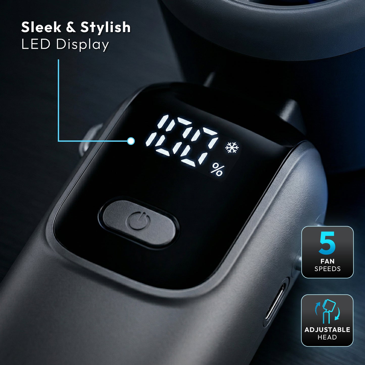 iN Handheld Fan with 1–100 Speed Control, Premium Turbo Mini Fan USB-C Rechargeable
