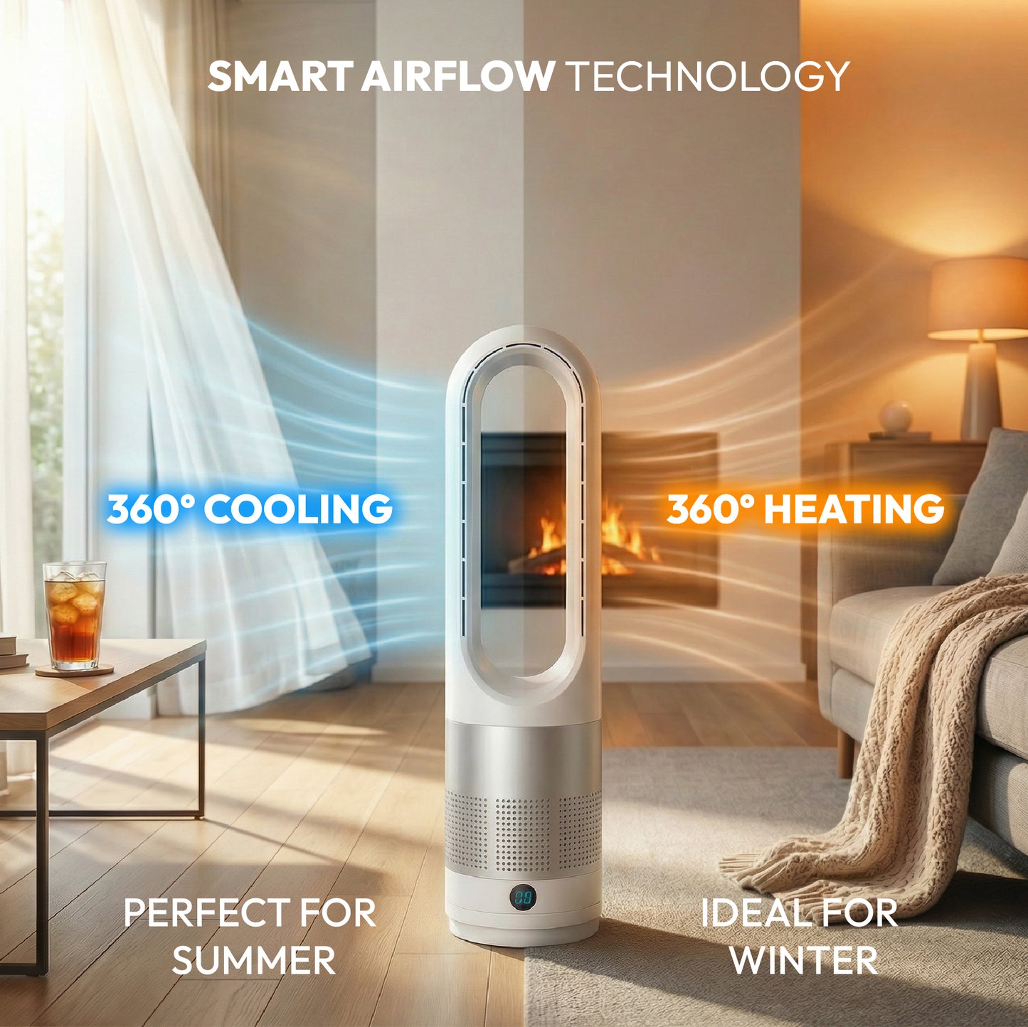 iN Heating & Cooling Bladeless Fan with Remote - DSL