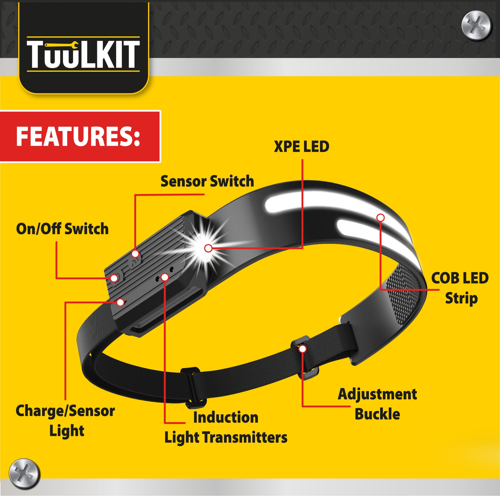 Head Torch | Headlamp | Motion Sensor Headtorch | Lightweight Headtorch - DSL