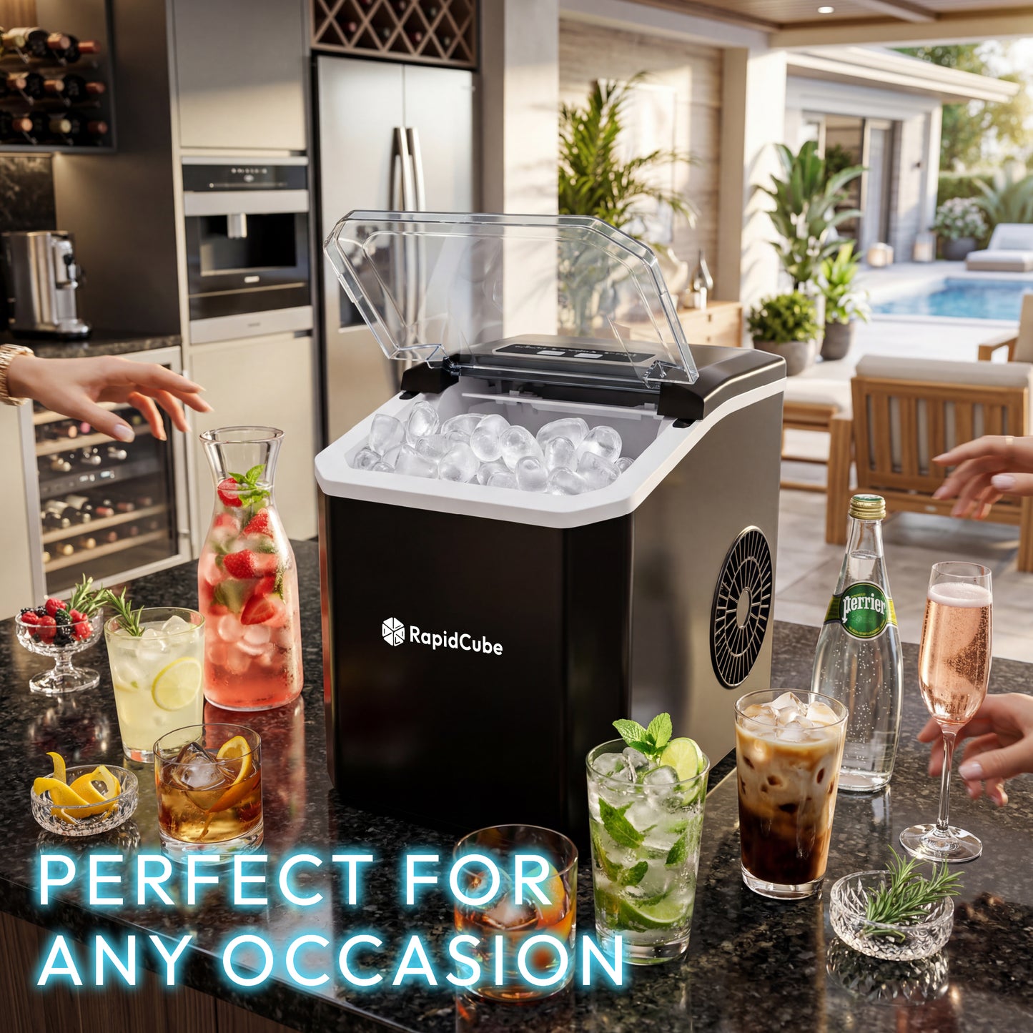 iN Ice Maker Machine – 9 Bullet Ice Cubes in 8 Mins, 12kg Daily Output