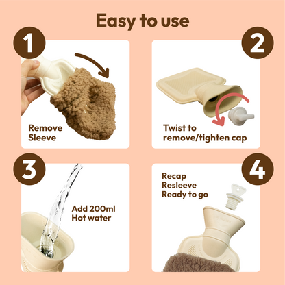 Mini Hot Water Bottle with Super Soft Cover – Travel Size - DSL
