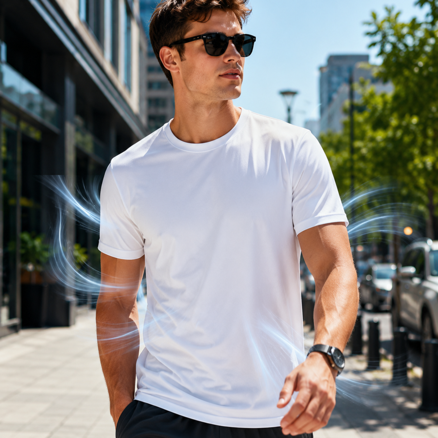 iN Cooling T-Shirts for Men Breathable Short Sleeve Summer T-Shirt, Stretch Fit, Moisture - Wicking