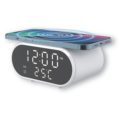 2-in-1 Digital Wireless Charging Alarm Clock | 15W Fast Qi Charger - DSL