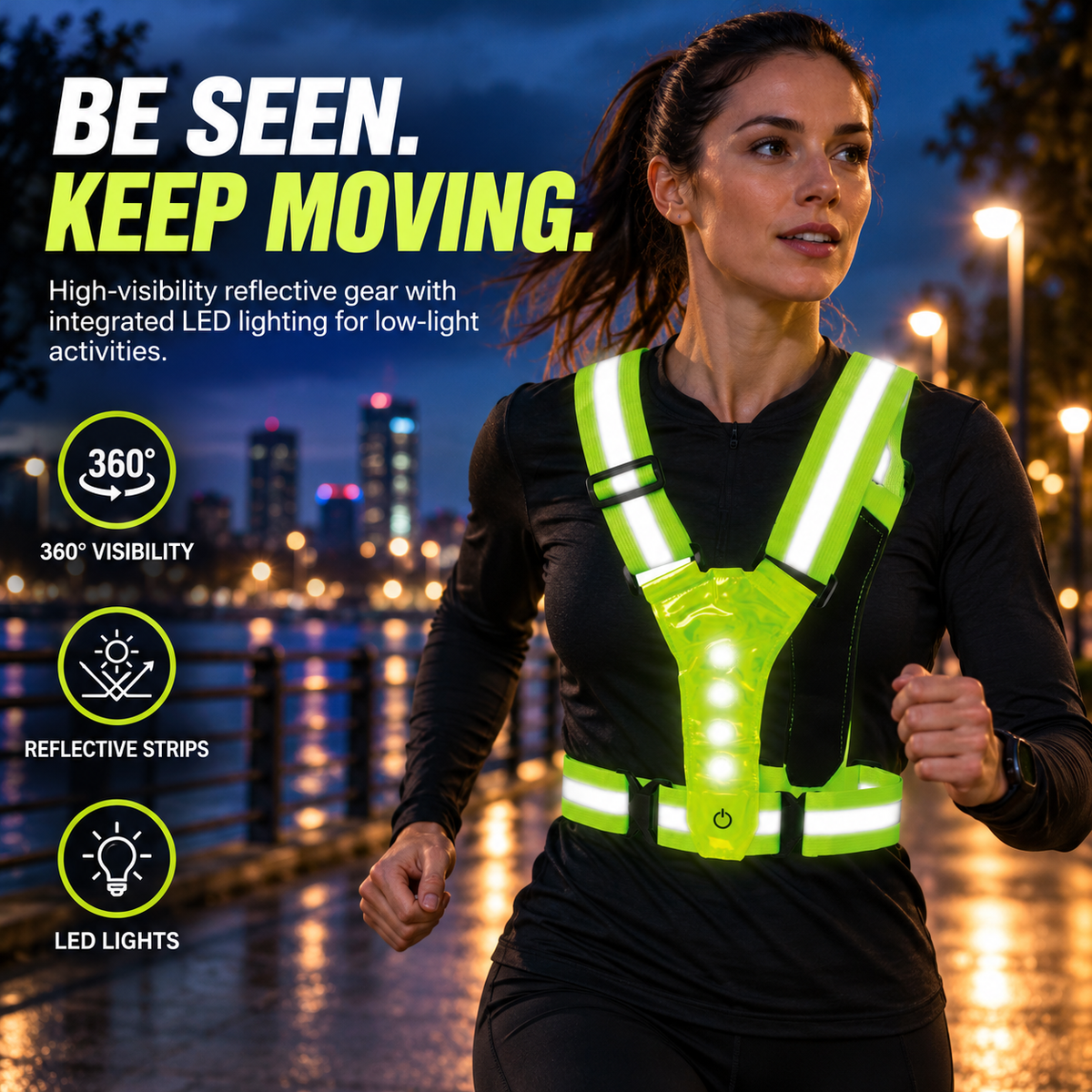 LED Strap 'n' Secure Hi Vis Lumivest - DSL - DSL
