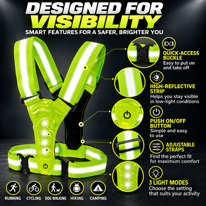 LED Strap 'n' Secure Hi Vis Lumivest - DSL - DSL