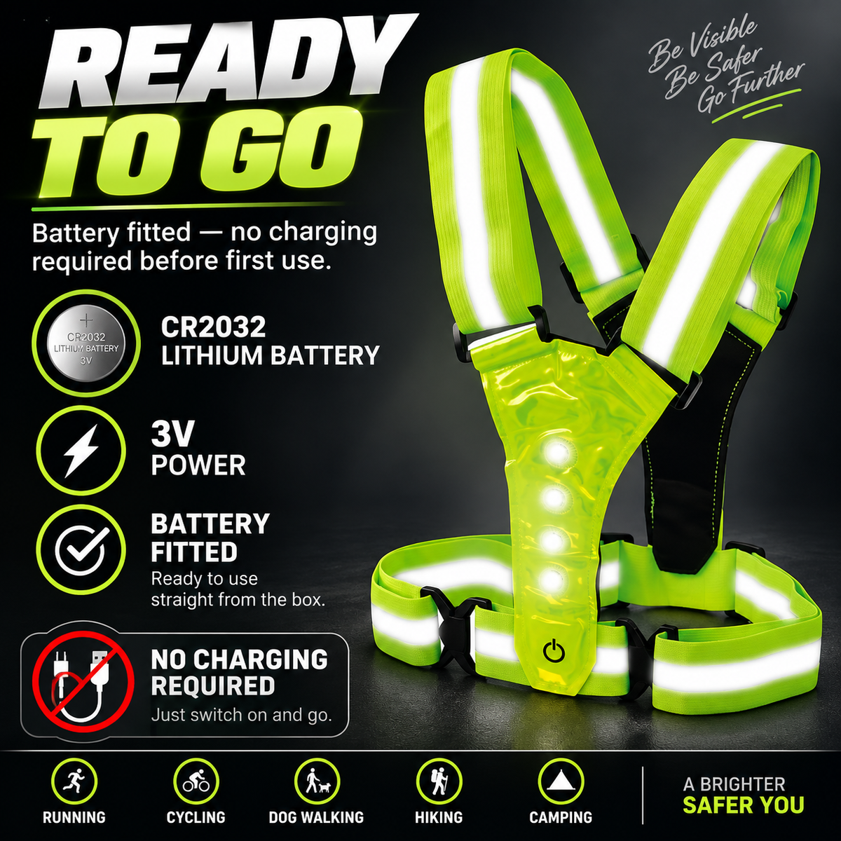LED Strap 'n' Secure Hi Vis Lumivest - DSL - DSL