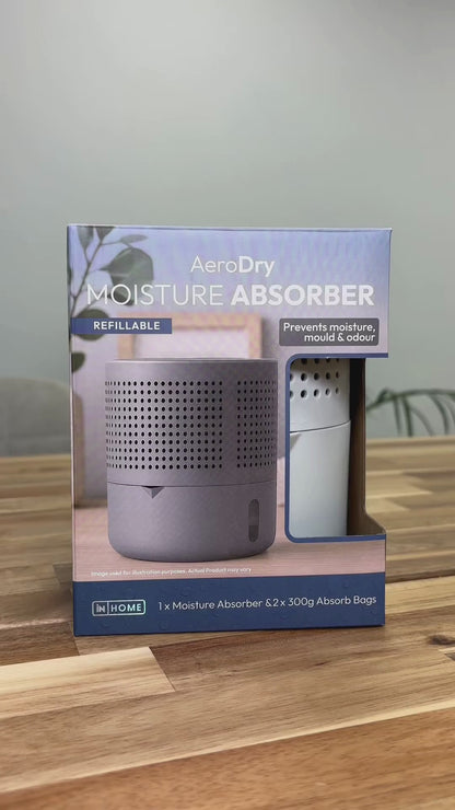 iN Dehumidifier with 2×300g Refillable Absorb Bags | UK Safety Compliant | Zero Energy Consumption Moisture Absorber