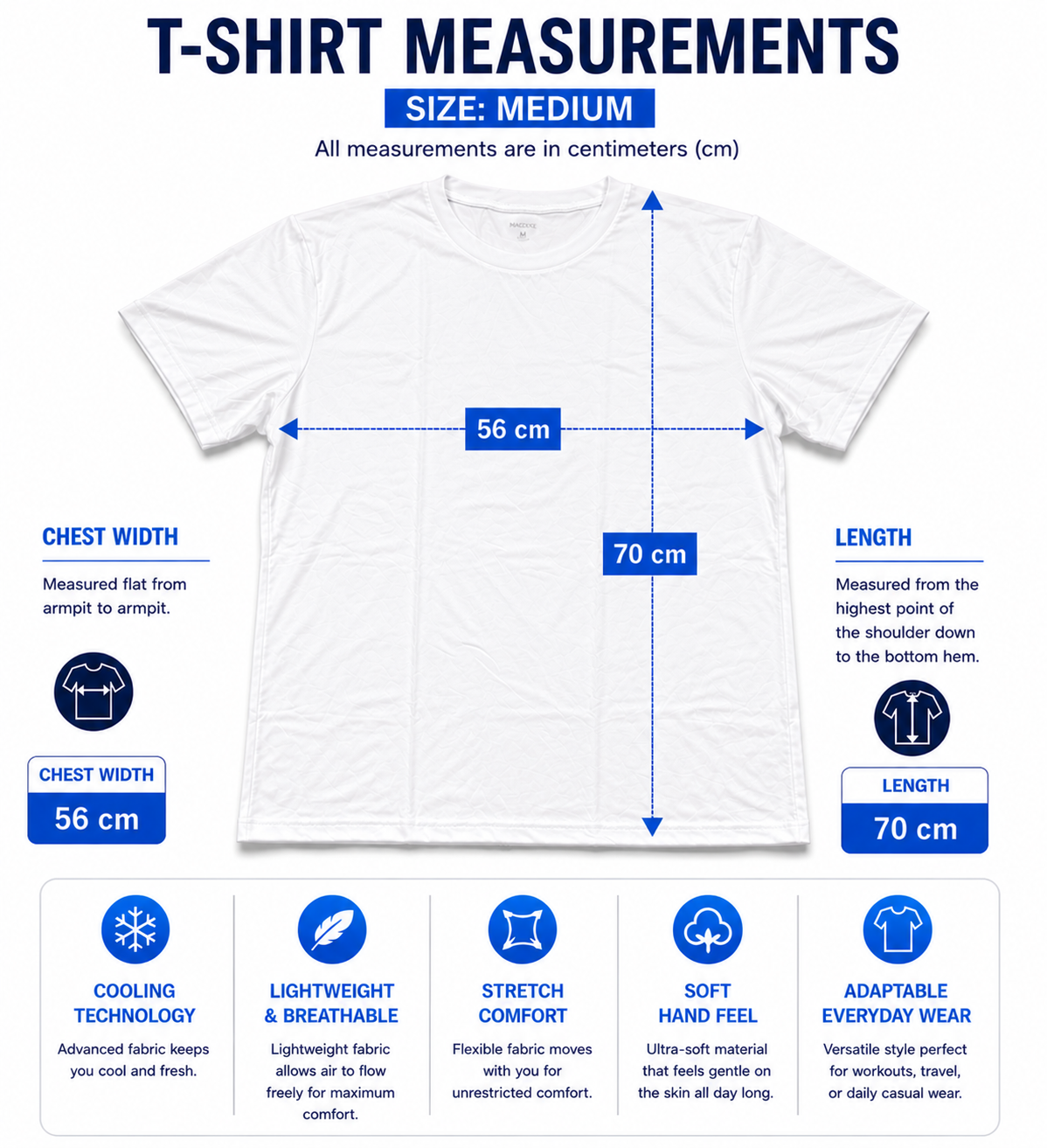 iN Cooling T-Shirts for Men Breathable Short Sleeve Summer T-Shirt, Stretch Fit, Moisture - Wicking