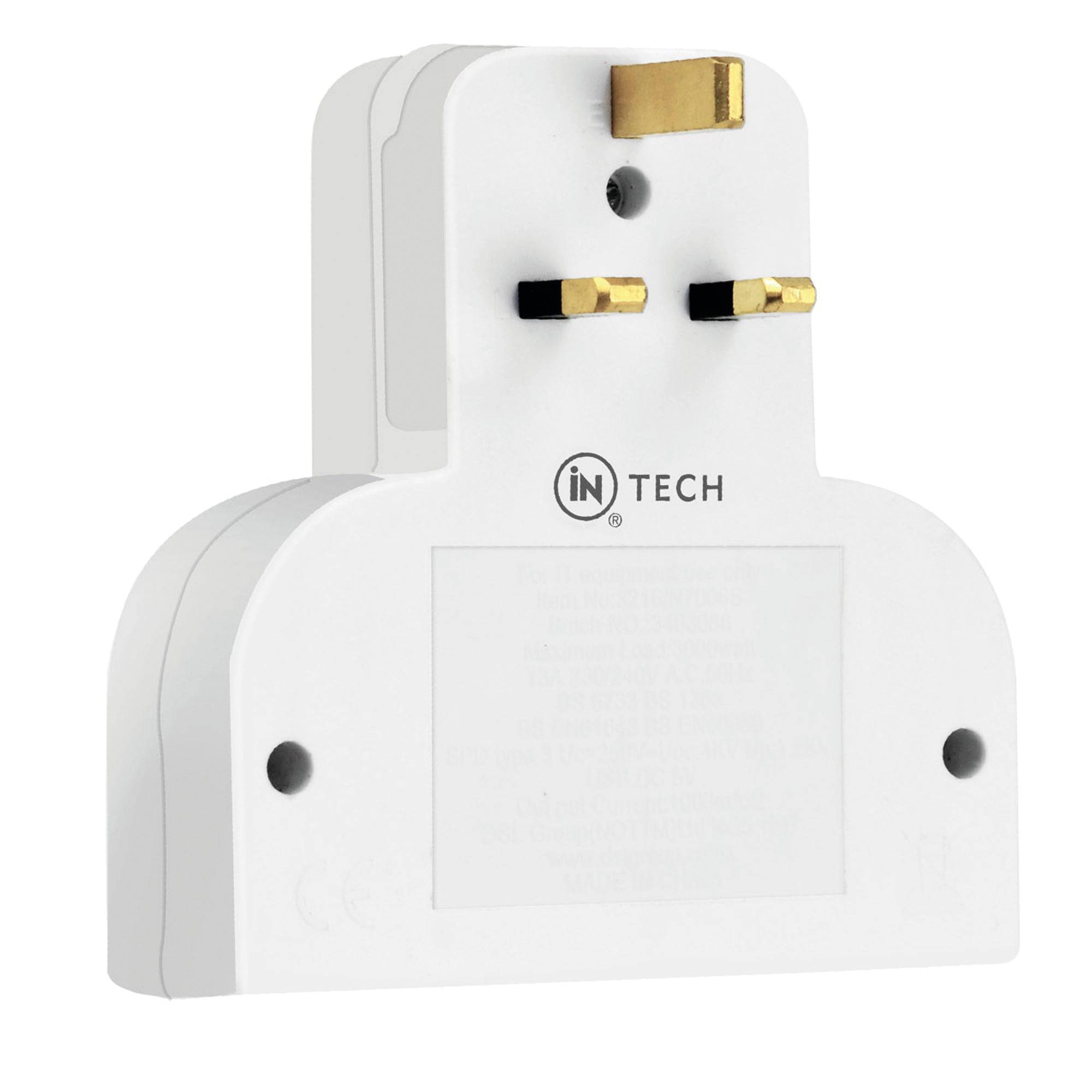 Double Plug Adapter With Twin USB Charging - DSL