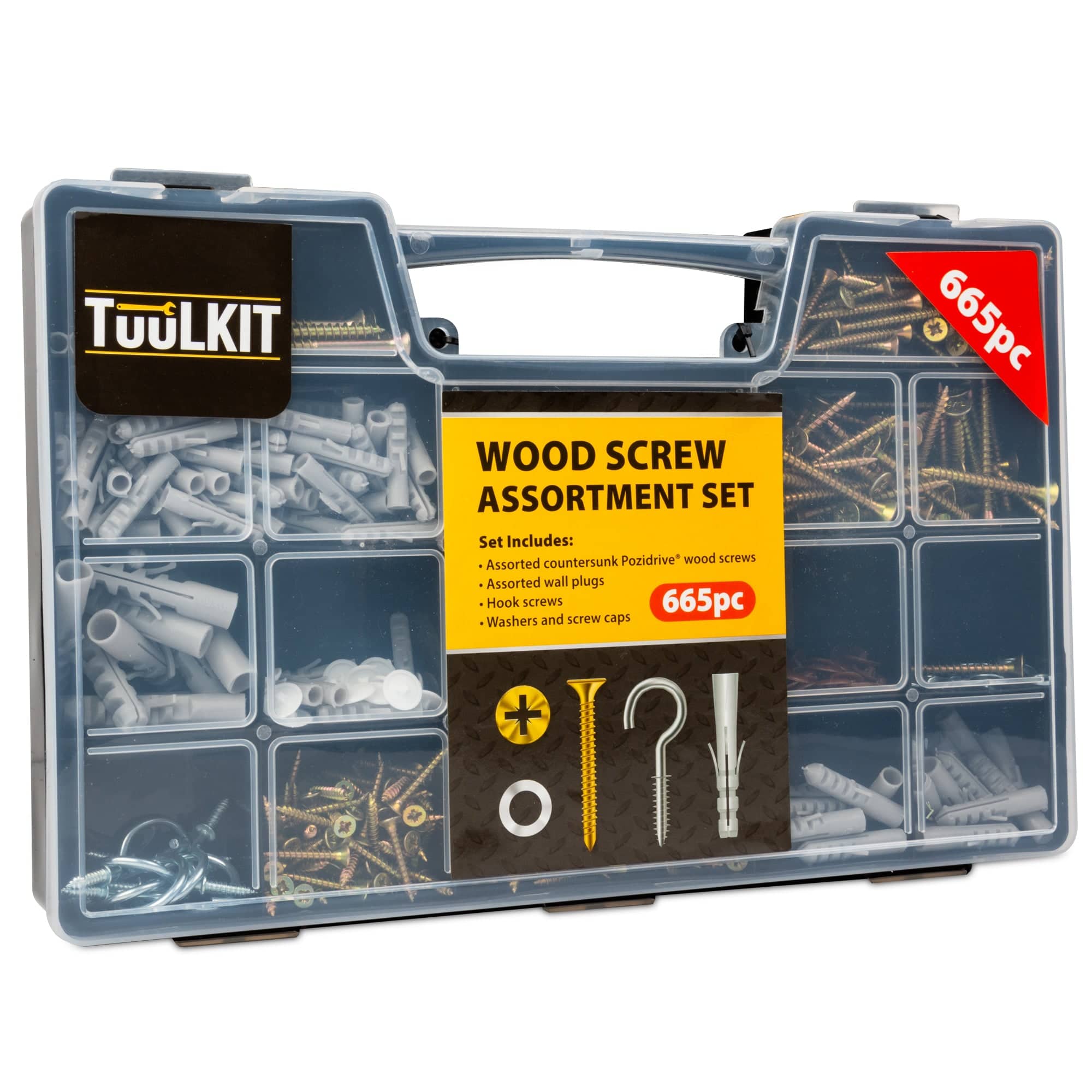 665 Piece Wood  Screw Assortment Set - TuuLKIT - DSL