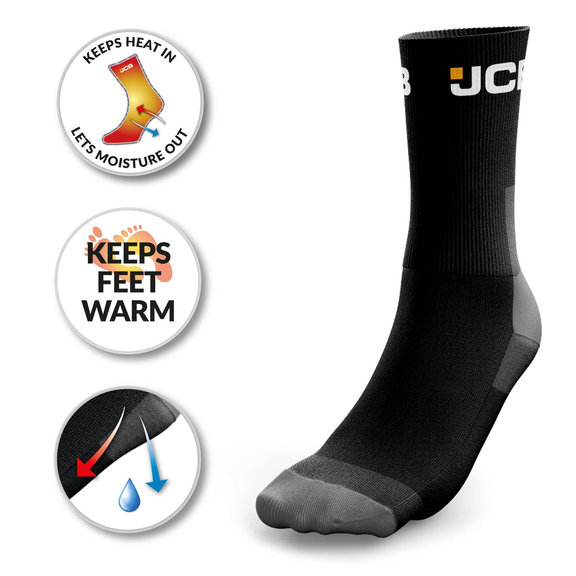 Black Socks 3 Pack - JCB - DSL