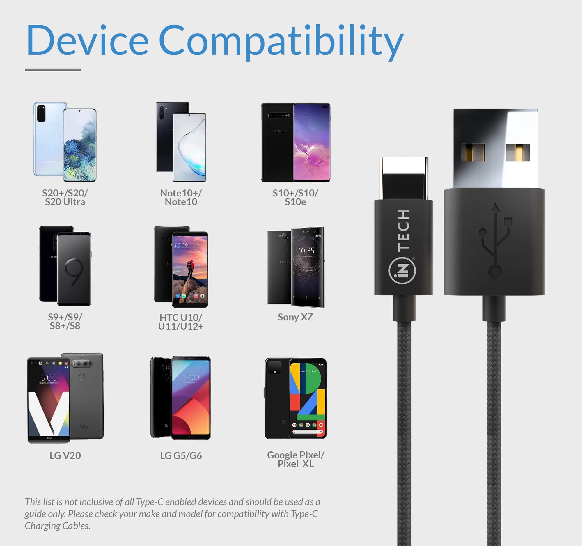 Type C Charging Cable 1.5m - iN Tech - DSL