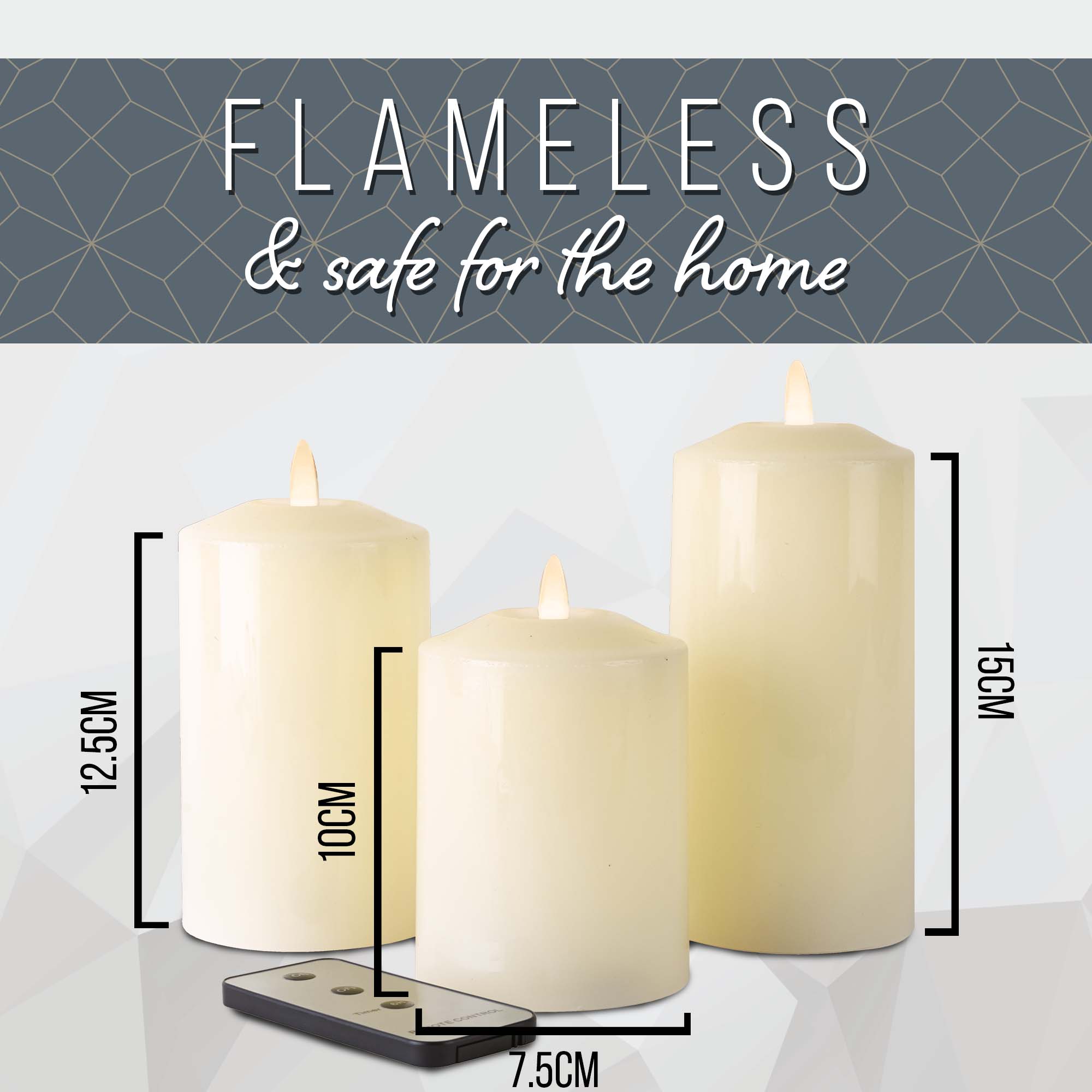 Neutral Flameless LED Candles (Set of 3) - DSL