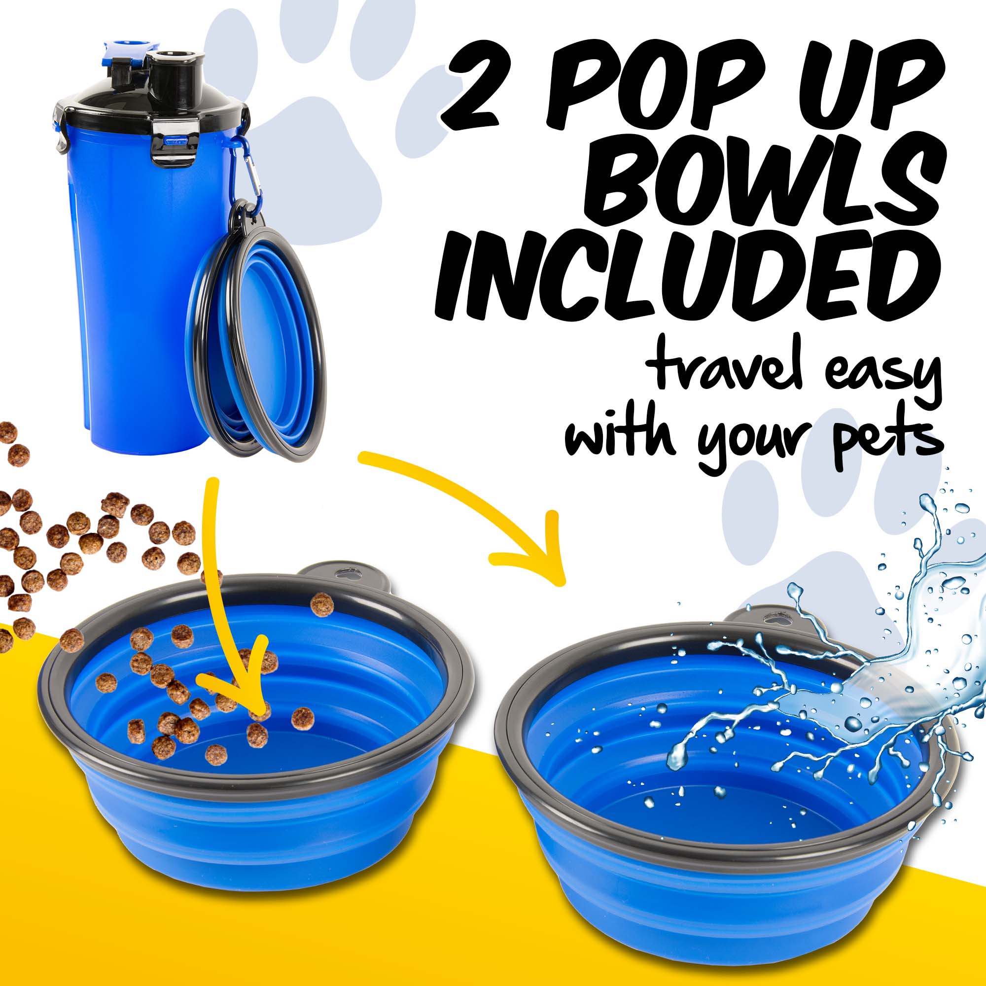2-in-1 Pet Water Bottle and Food Container - PawPride - DSL