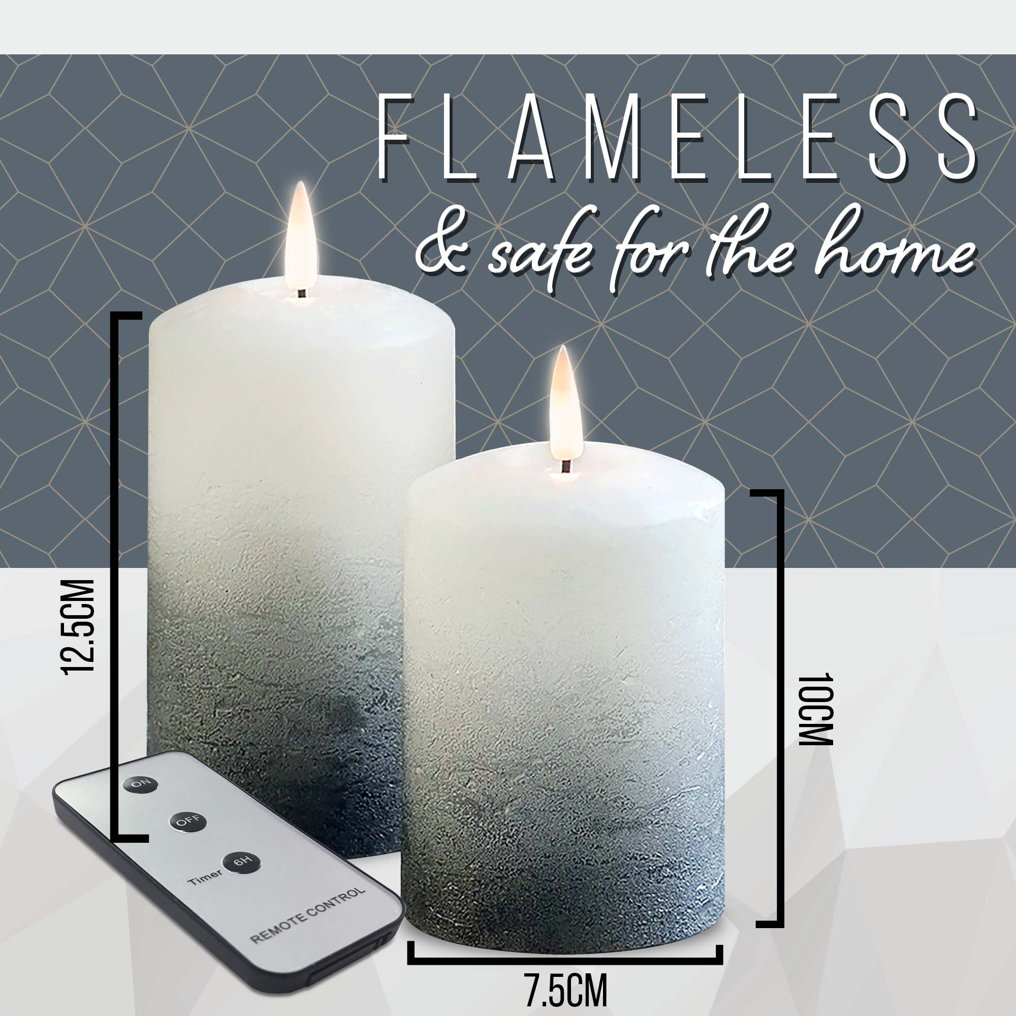 Flameless LED Candles (Ombre) with remote control (Set of 2) - DSL